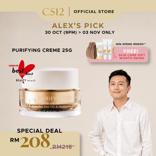 [ALEX FAVOURITE] CS12 Purifying Crème 25g | Tea Tree Oil &amp; Hyaluronic Acid Targeted Blemish Care