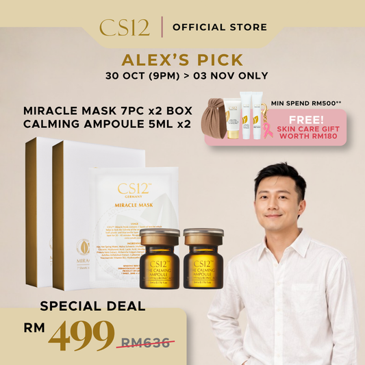 [ALEX GROUP BUY] CS12 Miracle Mask Hydration Ritual | 14 Silk Masks + 2 Calming Ampoules