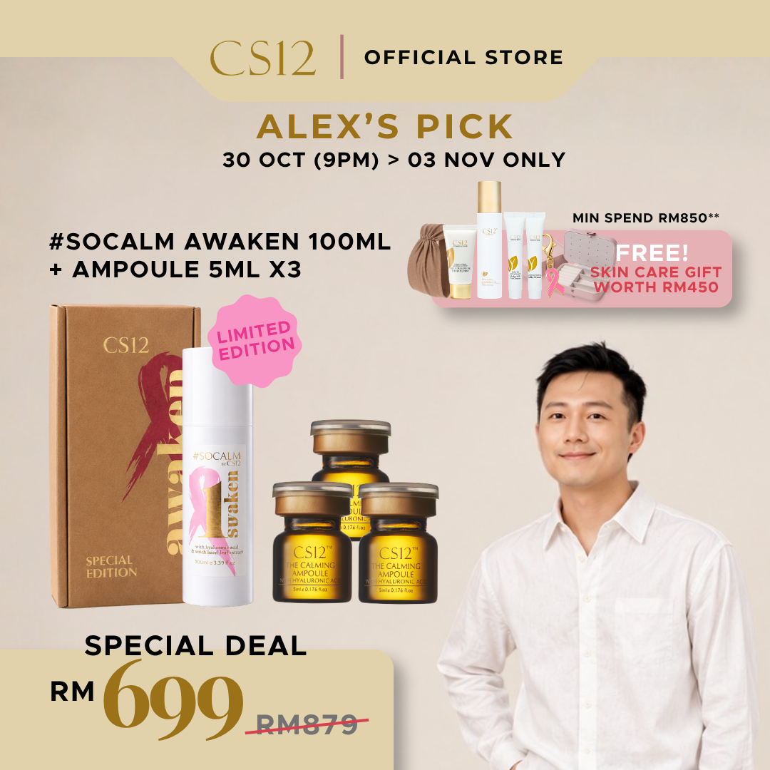 [ALEX GROUP BUY] CS12 #SOCALM Awaken Jumbo 100ml Pink October Ritual | 3 Calming Ampoules